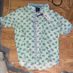 Mint colored button up t shirt